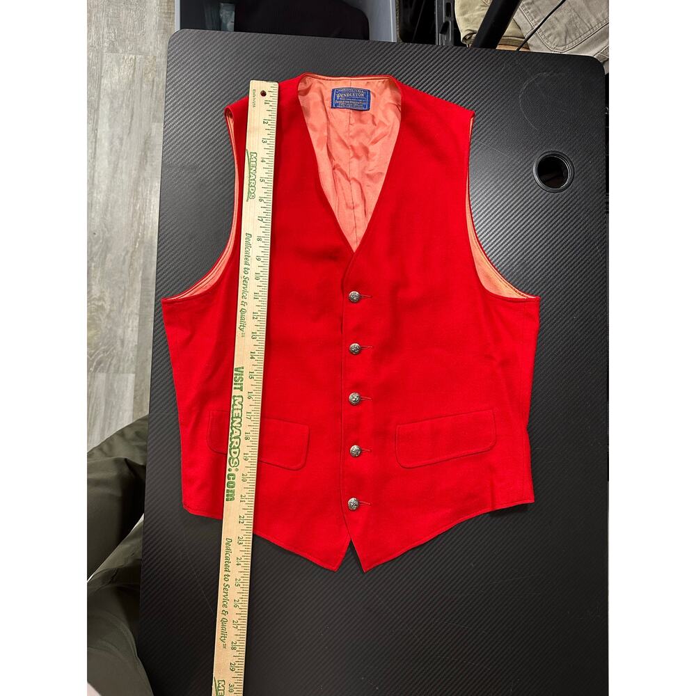 Pendleton Wool Vest Red Size Small / Medium 38” C… - image 5